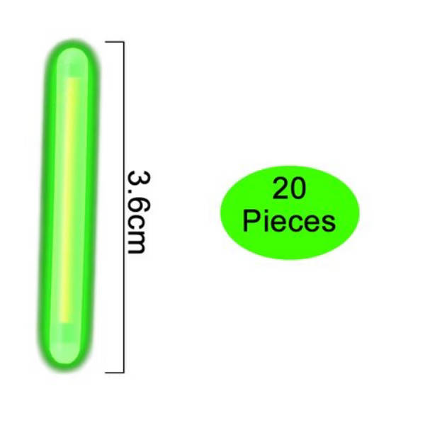 20 Piece Fishing Rod Glow Sticks With 2 Holders