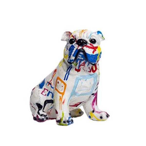 Sitting Bulldog Resin Ornament - 17x24x23cm