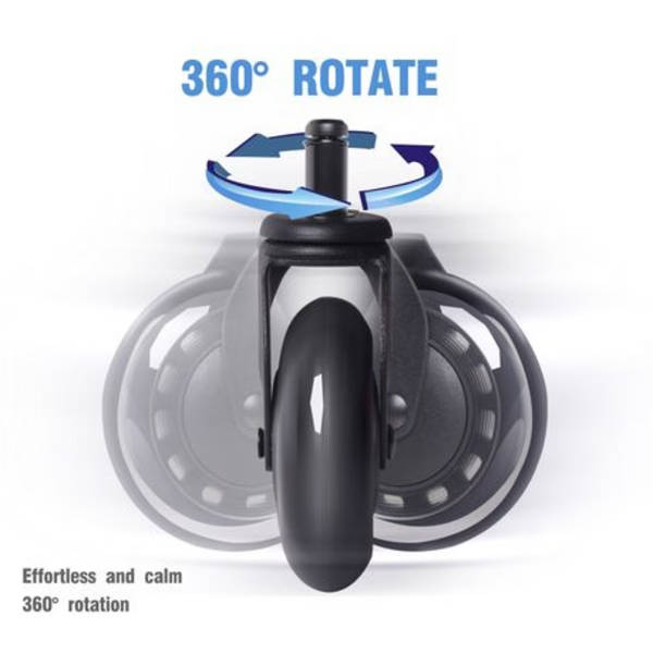 2 Sets - Office Chair Castor Wheels with Integrated Metal Bearing Cover