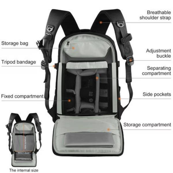 PULUZ Deluxe Camera Backpack (Scratch/Splash-Proof with Rain Cover)