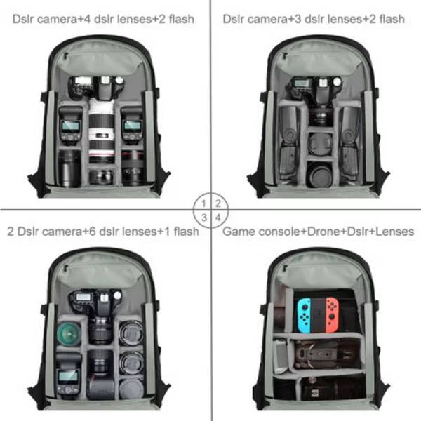 PULUZ Deluxe Camera Backpack (Scratch/Splash-Proof with Rain Cover)