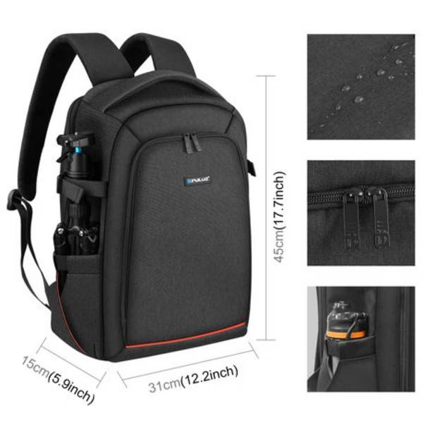 PULUZ Deluxe Camera Backpack (Scratch/Splash-Proof with Rain Cover)