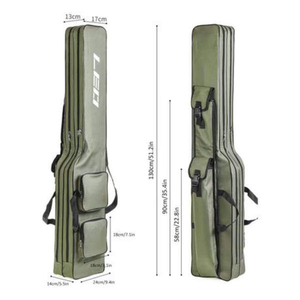 LEO Heavy-Duty Waterproof Fishing Rod Bag with Large Capacity Storage