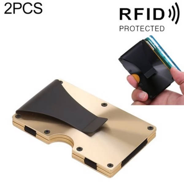 T4U Aluminium Minimalist Card Holder &amp; Money Clip RFID Blocking