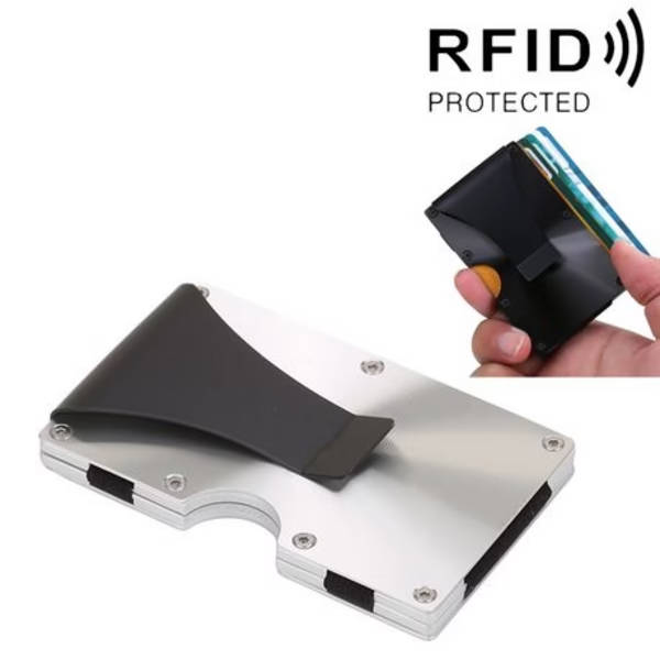 T4U Aluminium Minimalist Card Holder &amp; Money Clip RFID Blocking