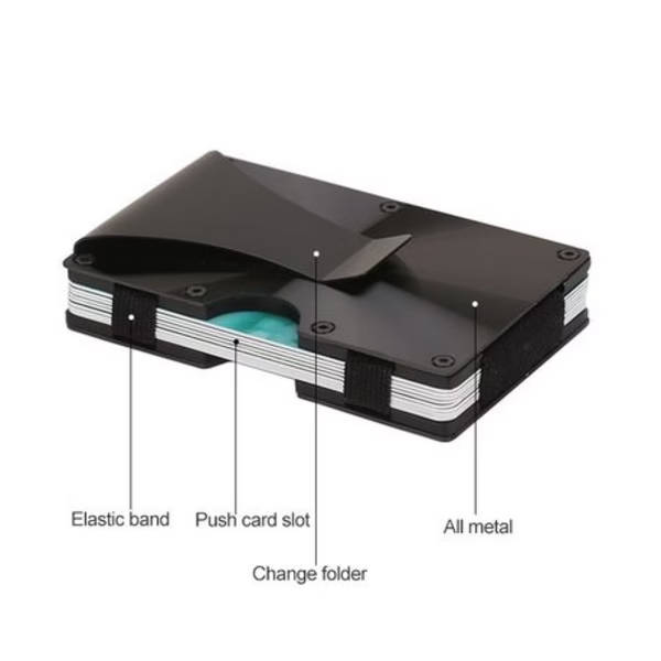 T4U Aluminium Minimalist Card Holder &amp; Money Clip RFID Blocking
