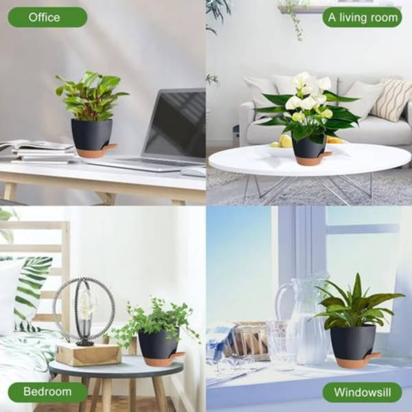 5-Piece Self-Watering Polypropylene Planter Set - (12.5cm to 17cm)