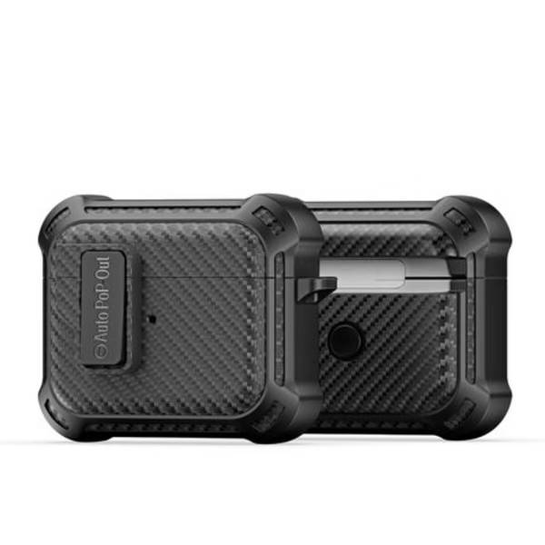 Dux Ducis TPU+PC Case with Carabiner for Apple Pods 3 (PECI Series)White - Black