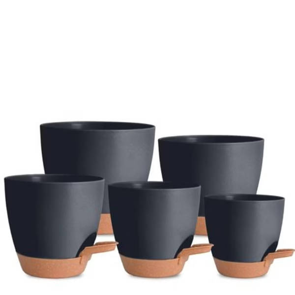 5-Piece Self-Watering Polypropylene Planter Set - (12.5cm to 17cm)