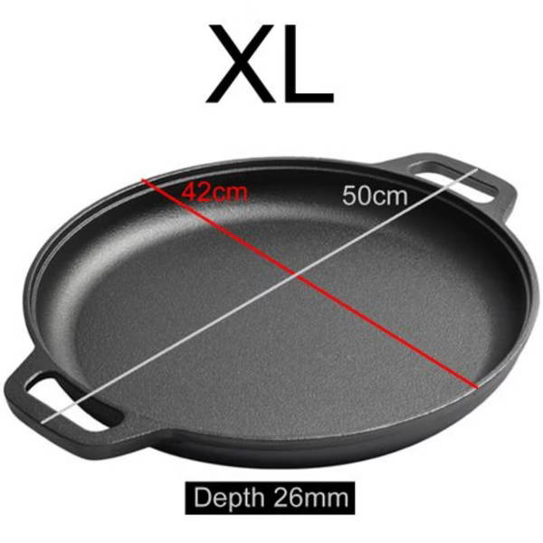 Heavyweight Cast Iron Round Griddle Skillet Pan