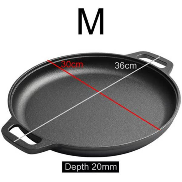 Heavyweight Cast Iron Round Griddle Skillet Pan