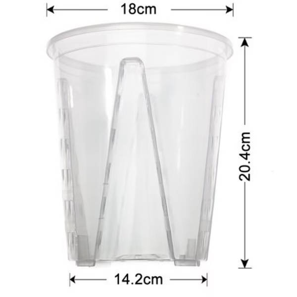 Clear Plastic Orchid/Aroid Pots Set of 6 (Choose Your Size)