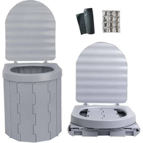 Pop-Up Camping Shower Tent With Toilet &amp; 2 Sun Showers (150 x 150 x 190CM)