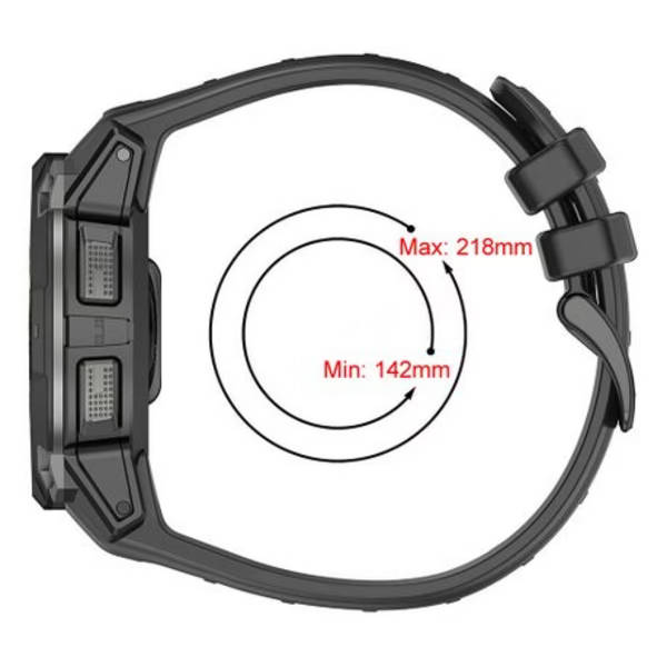 LOBO Silicone Strap Compatible With Garmin Instinct 3 - 45mm Models - Black