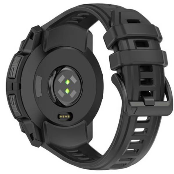 LOBO Silicone Strap Compatible With Garmin Instinct 3 - 45mm Models - Black