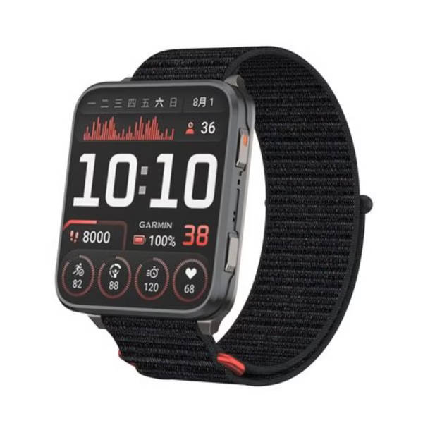 LOBO 24mm FastFit Nylon Velcro Strap Compatible With Garmin Venu X1 - Black