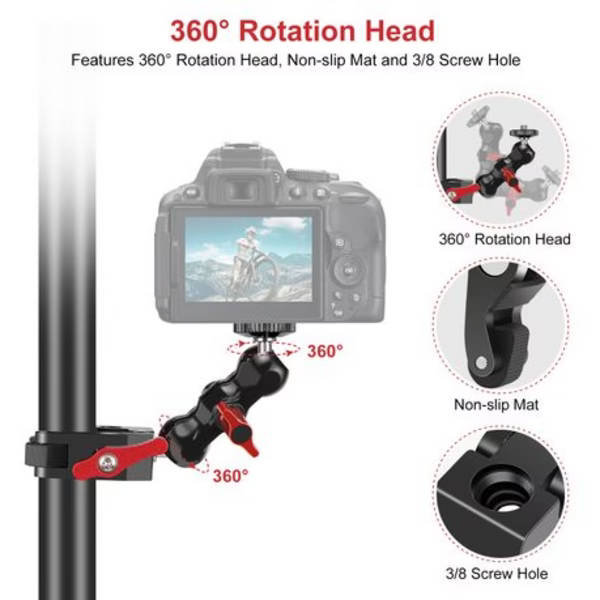 PULUZ Crab Clamp Magic Arm with Ball Head Kit