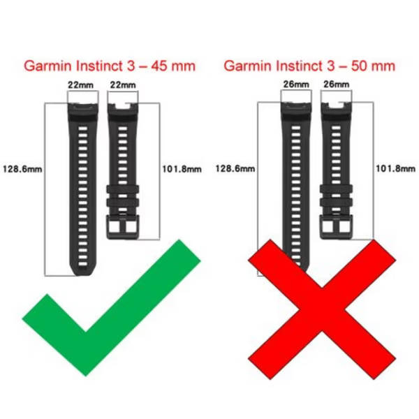 LOBO Silicone Strap Compatible With Garmin Instinct 3 - 45mm Models - Yellow