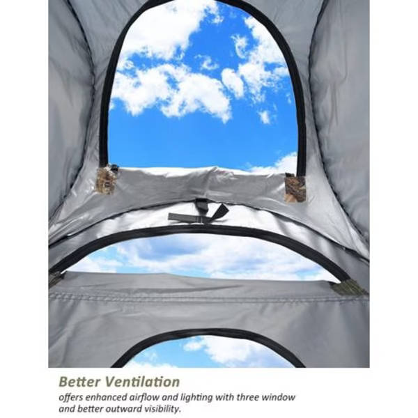 Pop-Up Camping Shower Tent With Toilet &amp; 2 Sun Showers (150 x 150 x 190CM)