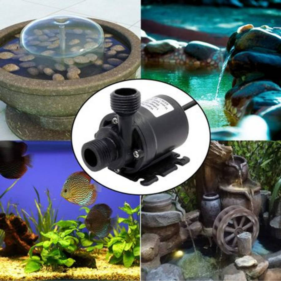 12V DC Water Pump 800L/H, 19W Brushless with 5m Max Lift for Solar