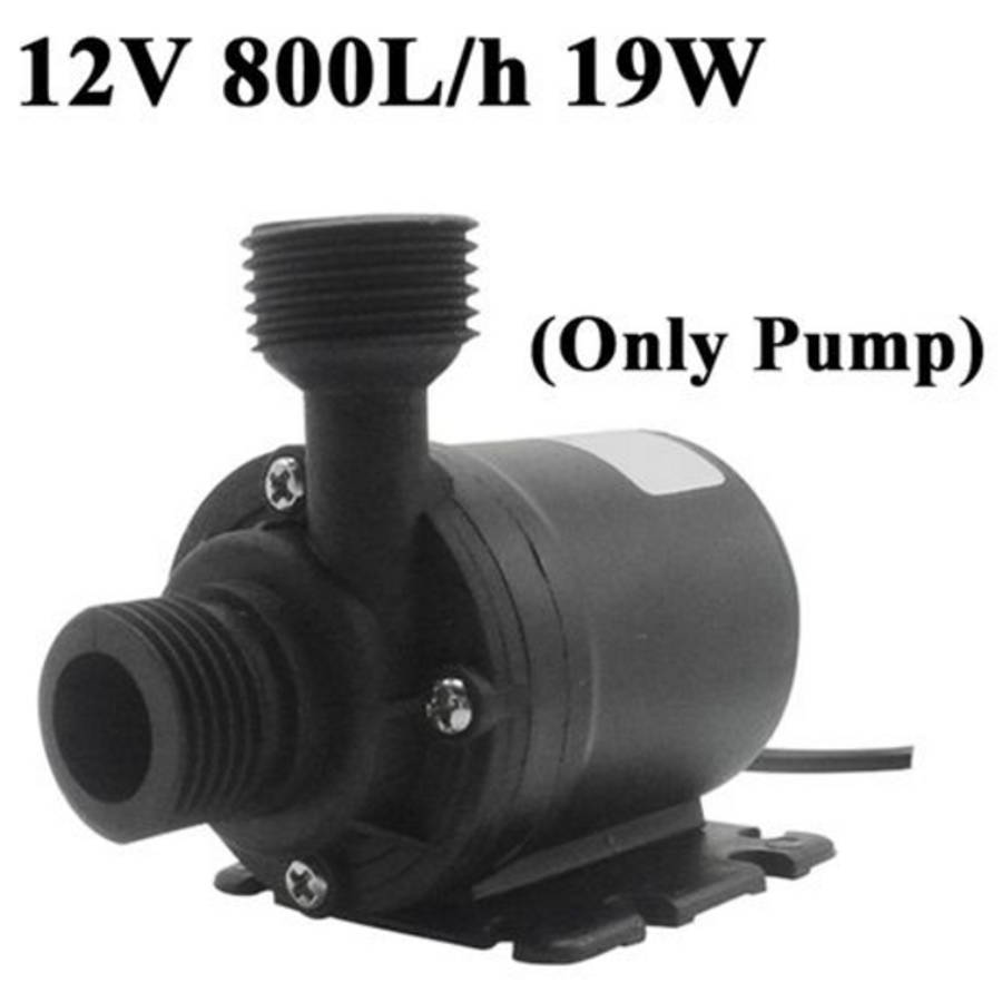 12V DC Water Pump 800L/H, 19W Brushless with 5m Max Lift for Solar