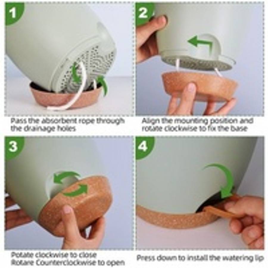 5-Piece Self-Watering Polypropylene Planter Set - (12.5cm to 17cm)