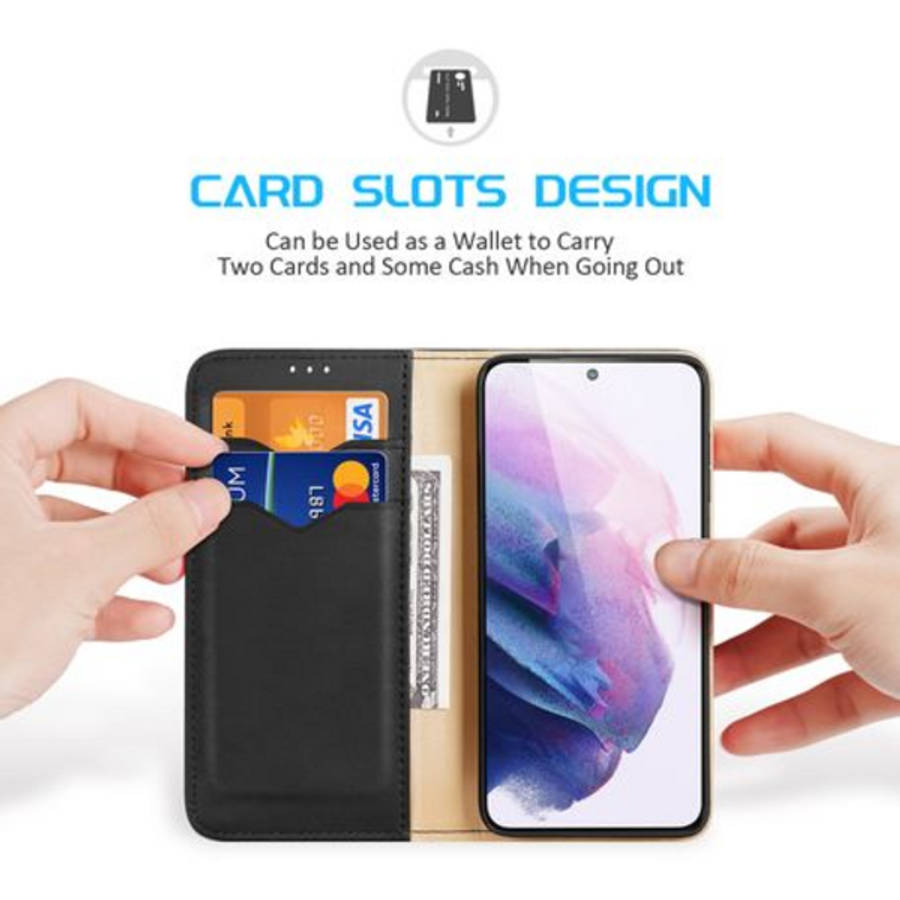 DUX DUCIS Genuine Leather RFID Blocking Cover Samsung S22 5G 6.1 inch - Black