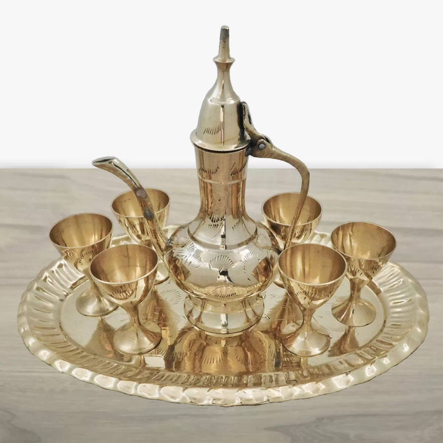 Brass Wine Set Oval (8 inch)
