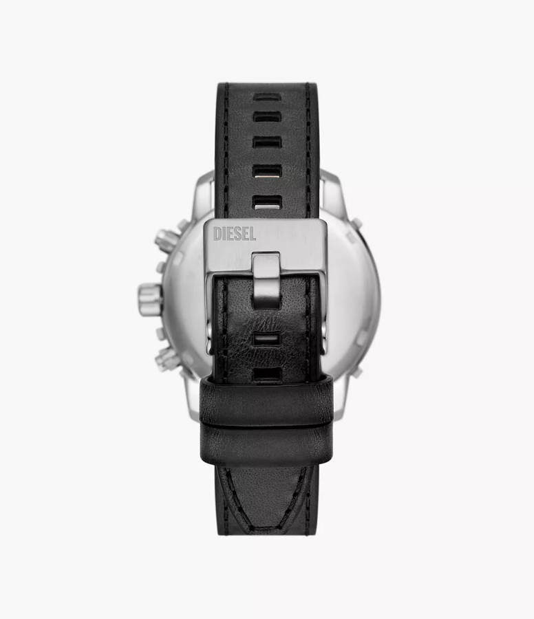 Diesel Griffed Chronograph Black Leather Men's Watch (DZ4603)