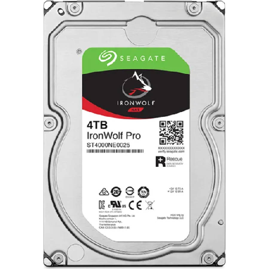 Seagate Ironwolf Pro ST4000NT001 4TB 3.5'' HDD NAS Drives 7200 RPM; SATA 6GB/s Interface; 256MB C...