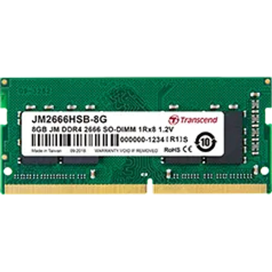TRANSCEND 32GB JET MEMORY DDR4 2666MHZ NOTEBOOK SO-DIMM 2RX8 2GX8 CL19