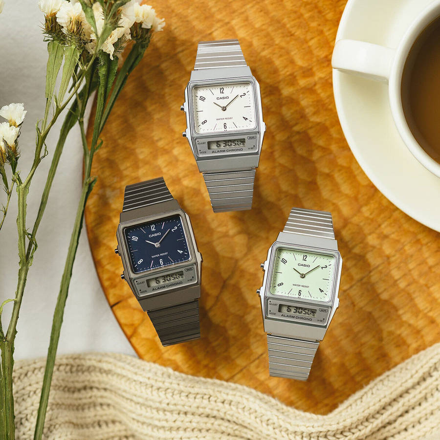 Casio Vintage edgy Collection - petrol blue (aq-800eb-2aef) - Unisex Watch
