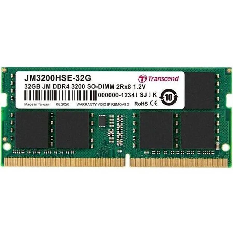 TRANSCEND JET MEMORY 32GB DDR4-3200 NOTEBOOK SO-DIMM 2RX8 CL22