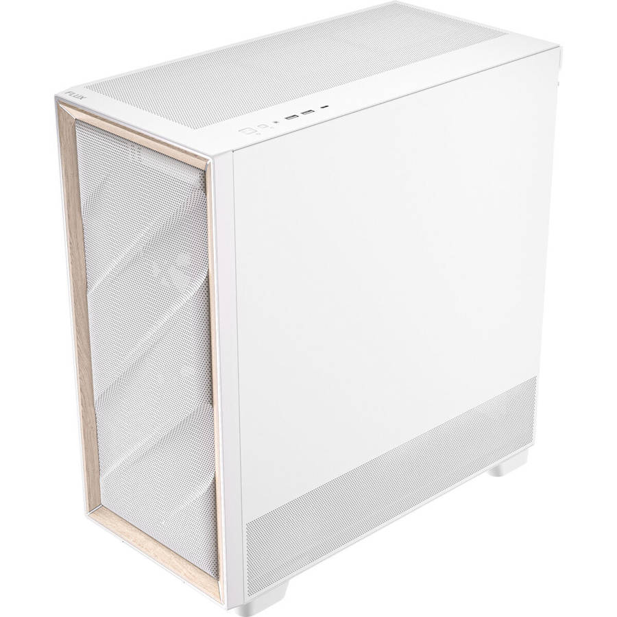 Antec FLUX Mid-Tower E-ATX Gaming Chassis Wood Front Panel - White