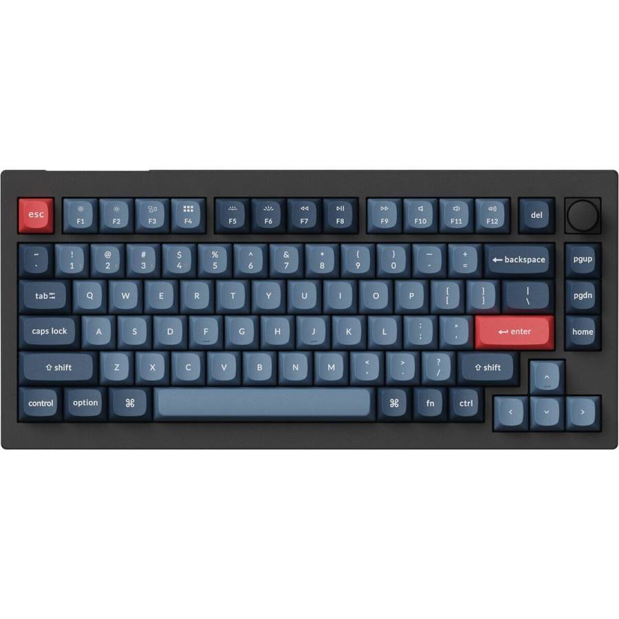 Keychron V1 Max QMK/VIA Wireless Custom Mechanical Keyboard | RED Switches - Black