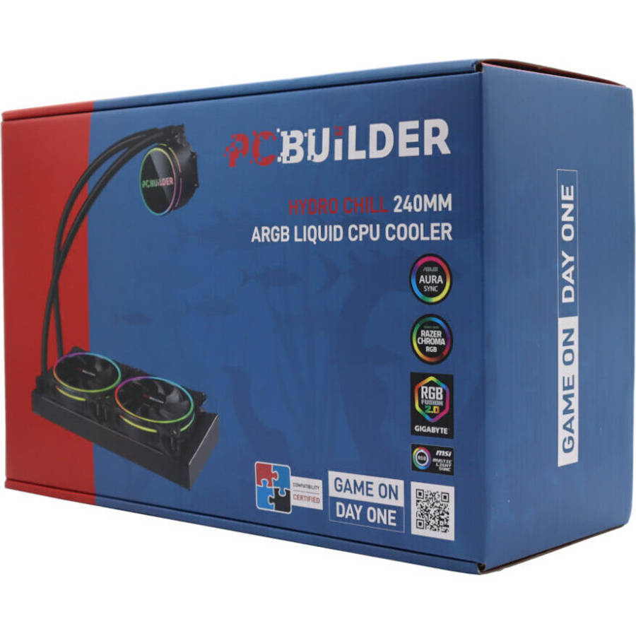 PCBuilder Hydro Chill 240MM AIO Liquid CPU Cooler ARGB