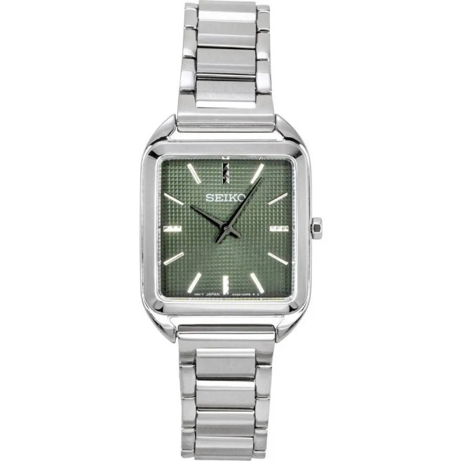 Seiko Essentials Stainless Steel Green Dial Quartz SWR075P1 Women's Watch