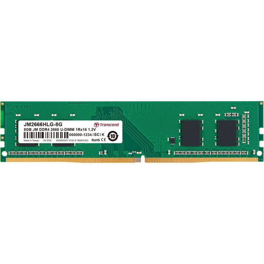 TRANSCEND 8GB DDR4 2666MHz DESKTOP U-DIMM 1RX16 1GX16 CL19 1.2V