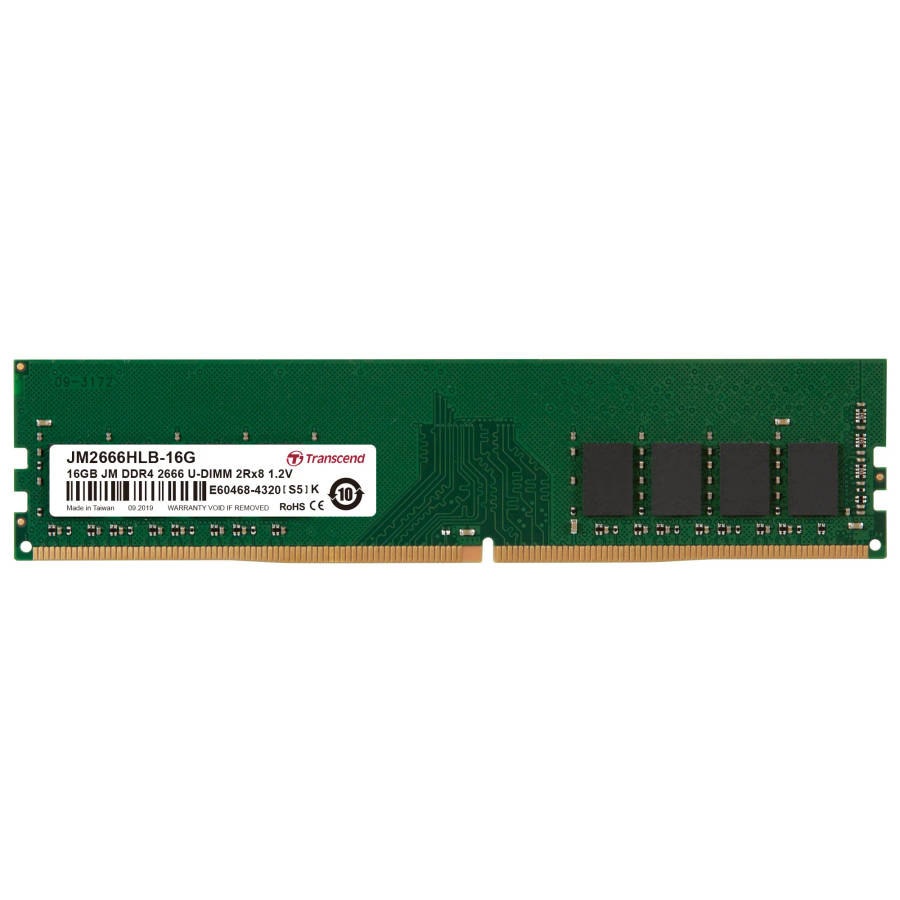 TRANSCEND 16GB JET MEMORY DDR4 2666MHZ DESKTOP U-DIMM 2RX8 1GX8 CL19