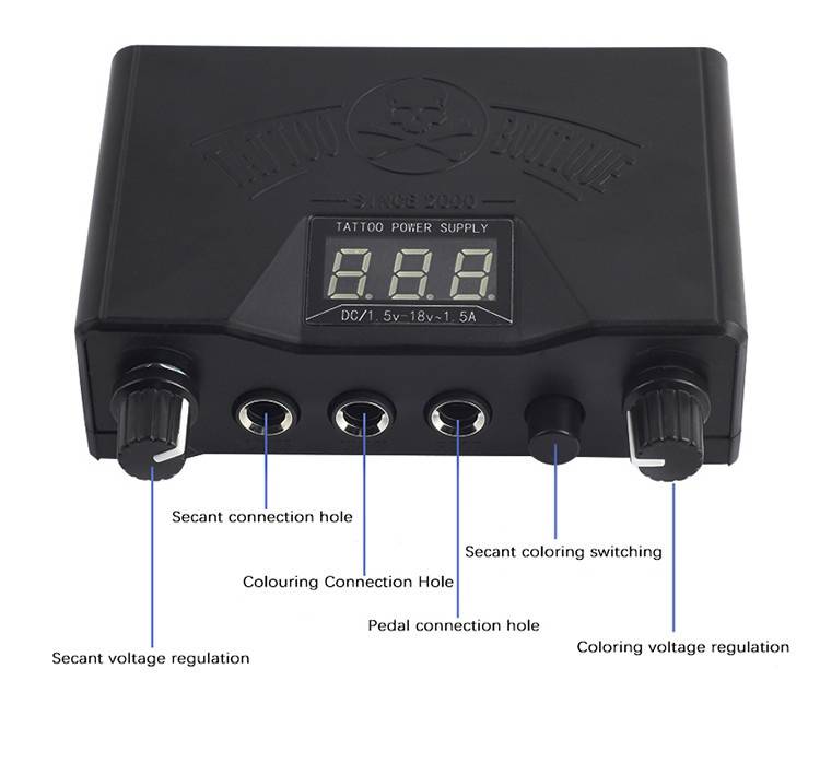 Dual Power Supply Professional Skull Mini Dual Digital LCD Tattoo Power Supply