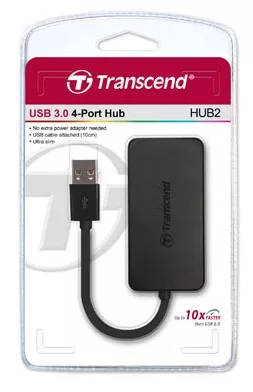 Transcend HUB2 Black 4-port USB 3.0 Hub