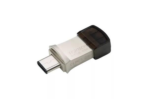 Transcend JetFlash 890 64GB USB 3.2 Gen 1 Type-A / Type-C Black and Silver USB Flash Drive