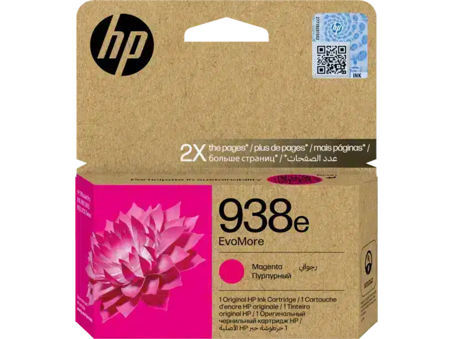 HP 938e EvoMore Magenta Ink Cartridge 1,650 Pages Original 4S6Y0PE Single-pack
