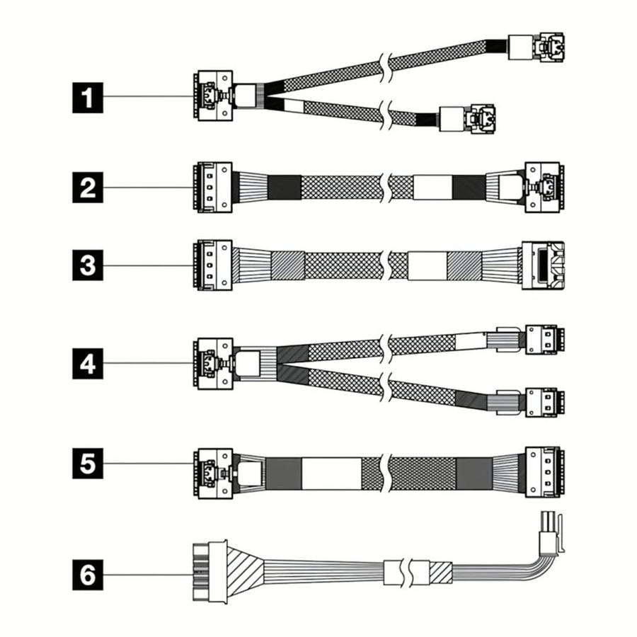 Lenovo ThinkSystem SR650 V3 2.5'' Chassis Front BP1 SAS/SATA Cable Kit
