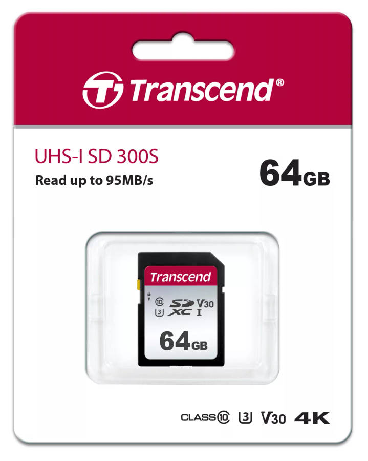 Transcend SD Card SDXC 300S 64GB