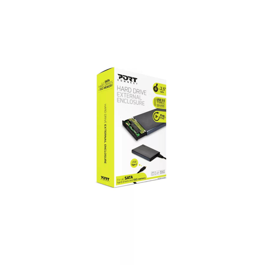 Port Designs 2.5-inch USB-C External HDD Enclosure Black
