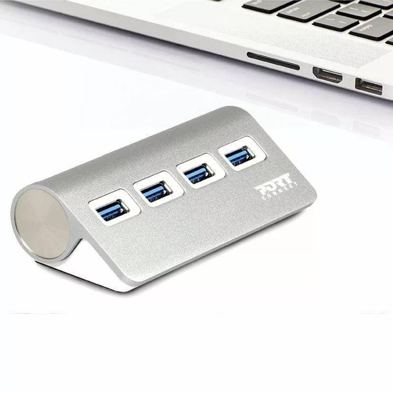 Port Designs 900121 interface hub USB 3.2 Gen 1 (3.1 Gen 1) Type-A 5000 Mbit/s Gray