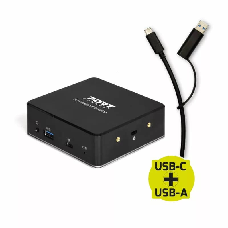 Port Designs 901908 interface hub USB 3.2 Gen 1 (3.1 Gen 1) Type-C Black