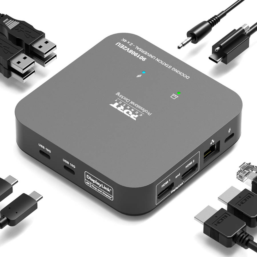 Port Connect Multi-port USB Type-C 2x4K Office Docking Station