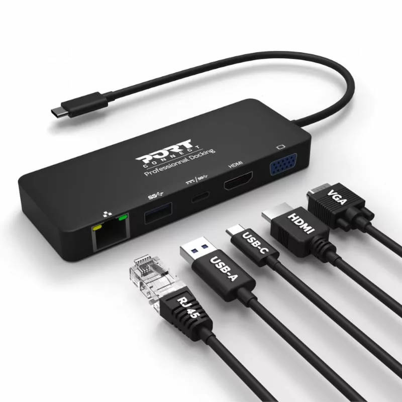 Port USB Type-C to 1 x RJ45|1 x USB3.0 SS|1 x Type-C 85W PD|1 x HDMI2.0|1 x VGA 30cm Cable Dock -...